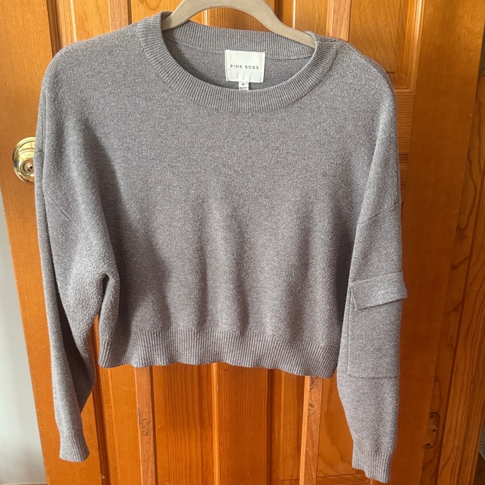 Pink Rose Women's Charcoal Crew Neck Sweater